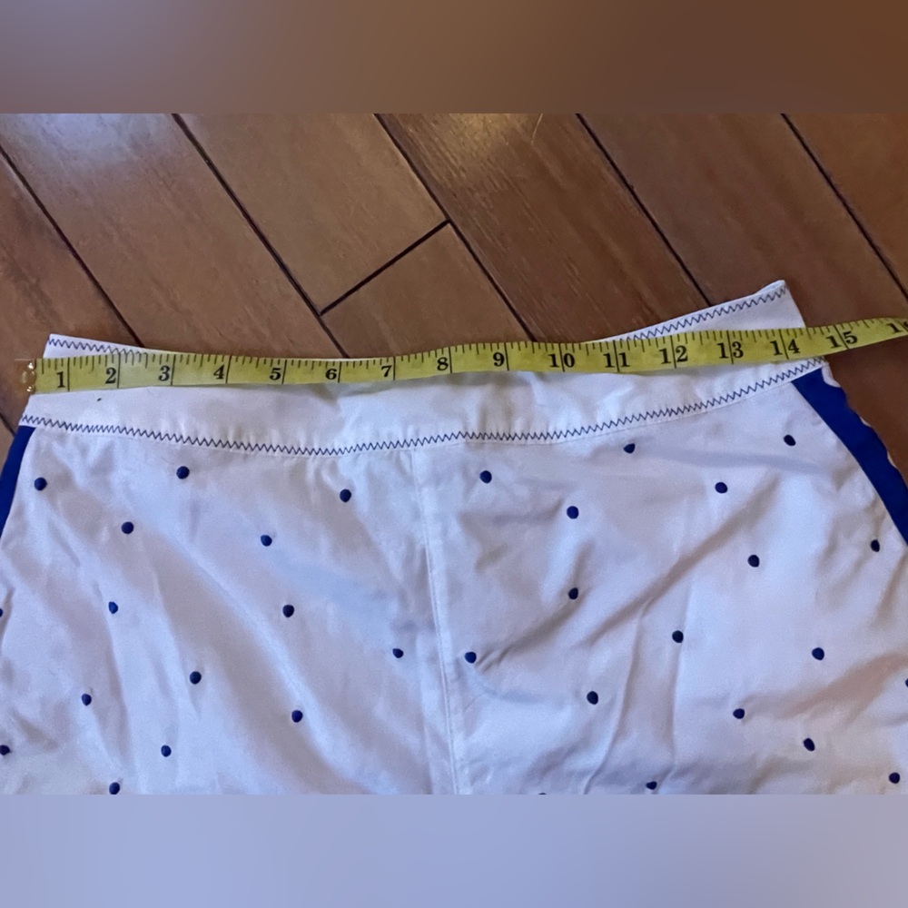 Farm Rio Artisanal Embroidered Resortwear/Beach Shorts Blue White XS Tassel Tie - Picture 11 of 16